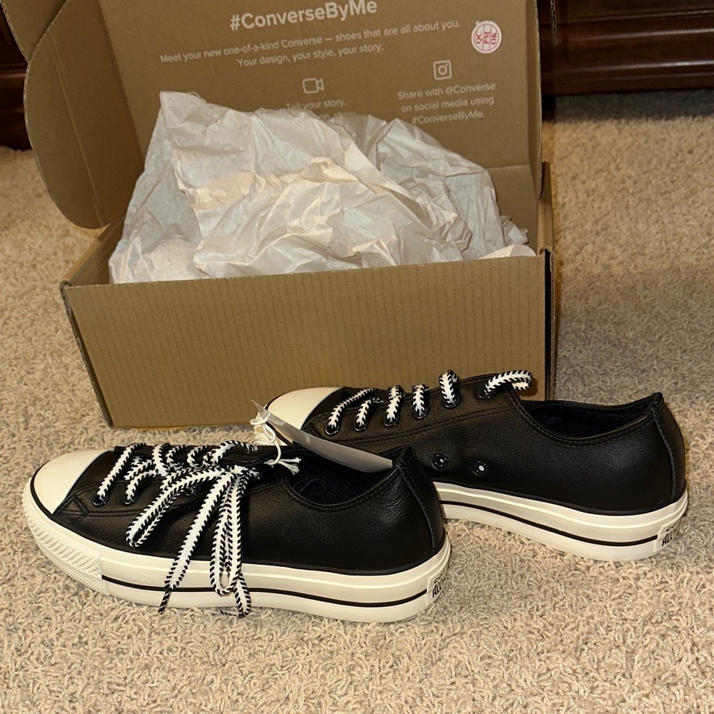 Converse Black and White Athletic Shoes